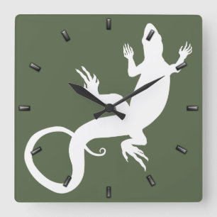 Lizard Clock Cute Reptile Art Lizard Wall Clock