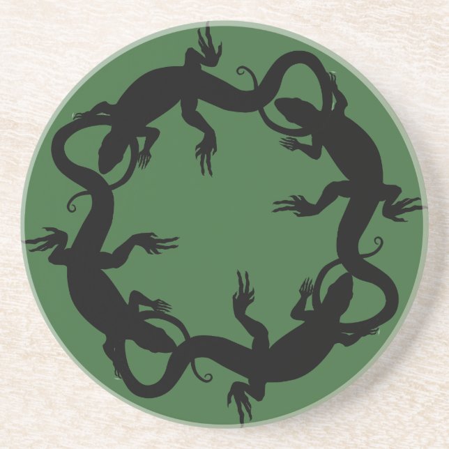 Lizard Coasters Reptile Art Decor Lizard Gifts (Front)