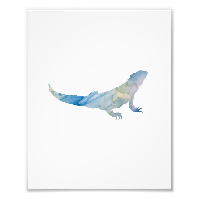 Lizard Colourful Watercolor Photo Print (Front)