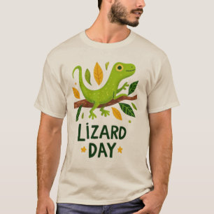Lizard Day Celebration Cartoon Clipart T-Shirt