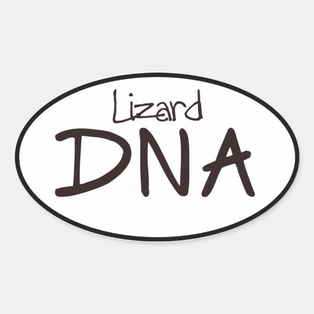 Lizard DNA Euro Oval Sticker Decal (Front)