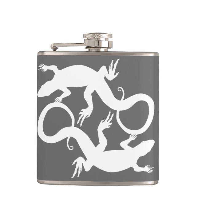 Lizard Flask Custom Reptile Lizard Art Drink Flask (Front)