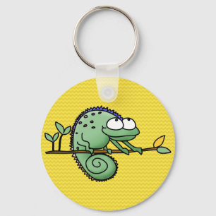 Lizard Funny Cartoon Illustration Key Ring