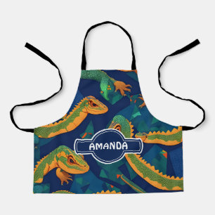 Lizard Geometric Colourful Personalised Pattern Apron