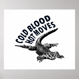 Lizard graphic illustration with sarcastic phase poster