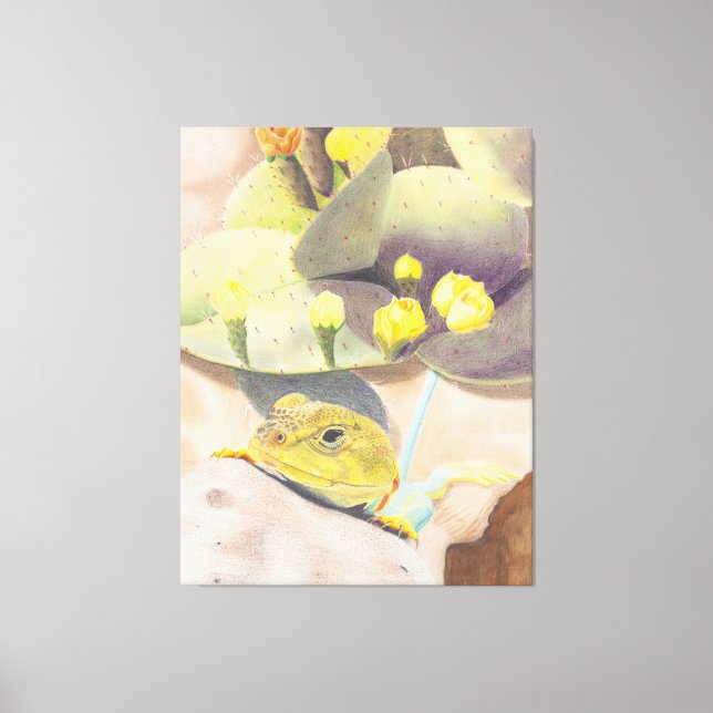 Lizard in the desert canvas print (Front)