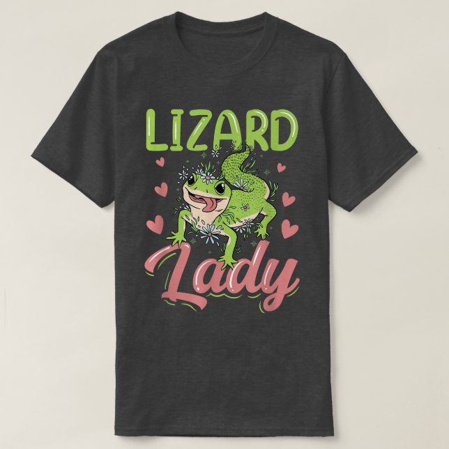 Lizard Lady Lizards Animal Gecko Lover  T-Shirt (Design Front)