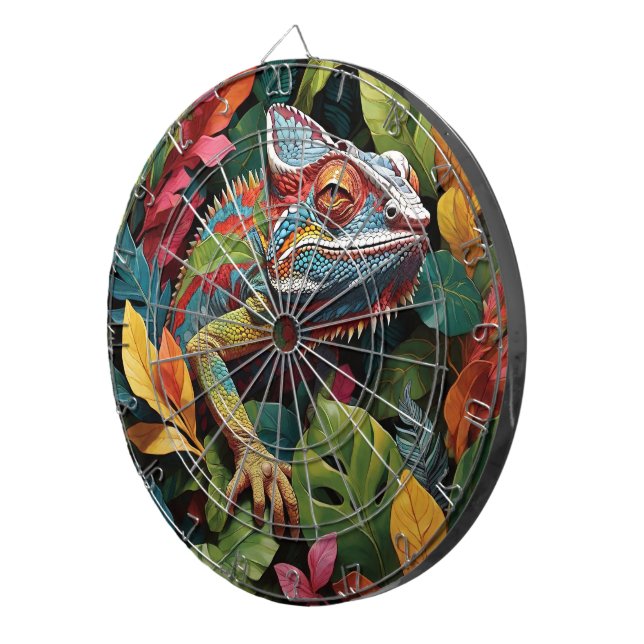 Lizard Leaves & Colour Dart Board Dartboard  (Front Right)