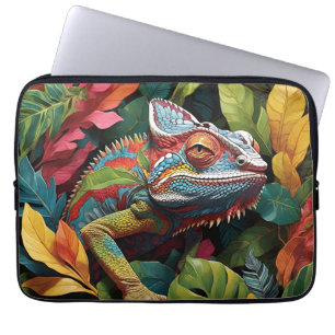 Lizard Leaves & Colour Electronics Bag