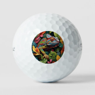 Lizard Leaves & Colour Golf Balls