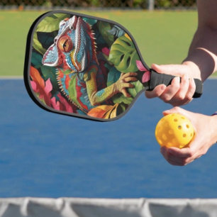 Lizard Leaves & Colour Pickleball Paddle