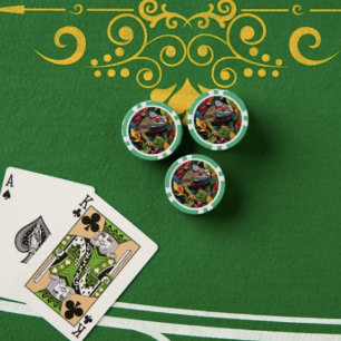 Lizard Leaves & Colour Poker Chips
