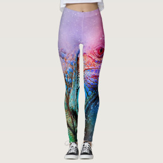 Lizard Leggings Rainbow Iguana Colourful Dragon