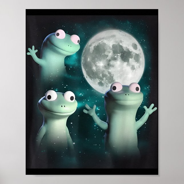 Lizard Lizard Lizard Funny Lizard Moon Trending Me Poster (Front)