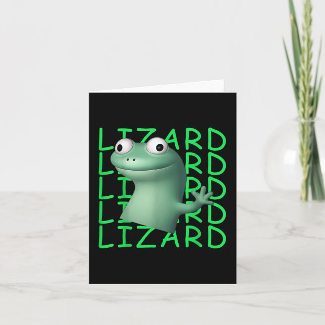 Lizard Lizard Lizard Funny Meme _1  Card (Front)