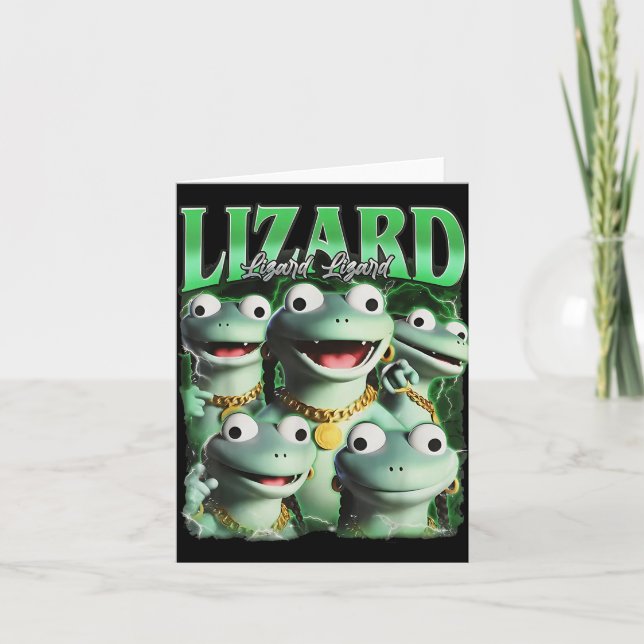 Lizard Lizard Lizard Funny Meme Lizard Bootleg Wei Card (Front)