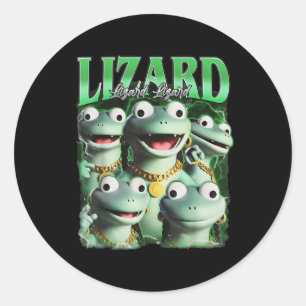 Lizard Lizard Lizard Funny Meme Lizard Bootleg Wei Classic Round Sticker