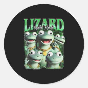 Lizard Lizard Lizard Funny Meme Lizard Bootleg Wei Classic Round Sticker