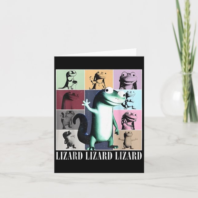 Lizard Lizard Lizard Meme Vintage Funny  Card (Front)