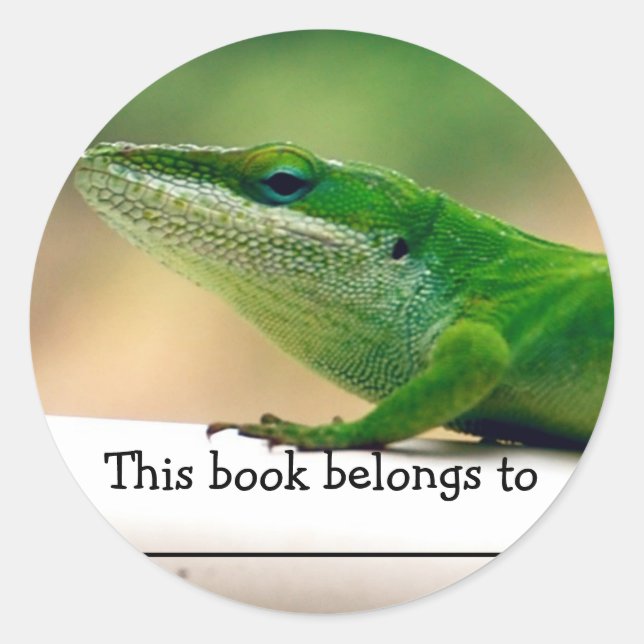 Lizard Lover Anole Book Sticker (Front)