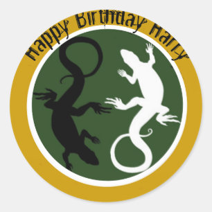 Lizard lovers design classic round sticker