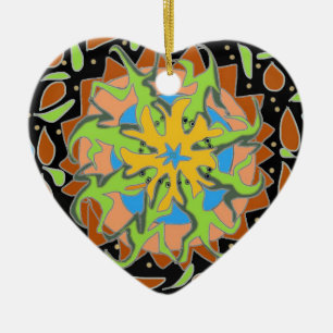 Lizard Mandala Ceramic Tree Decoration