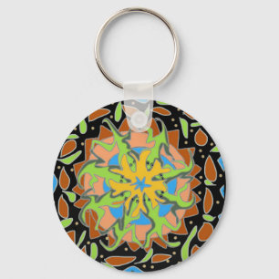 Lizard Mandala Key Ring