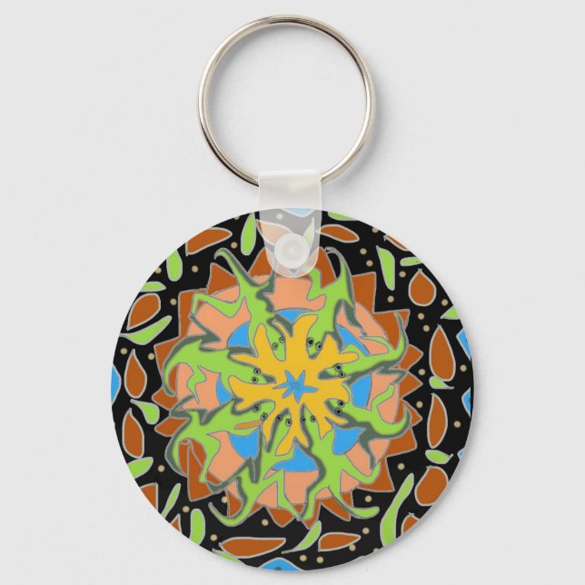 Lizard Mandala Key Ring (Front)