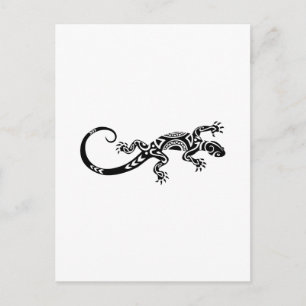 lizard Maori tattoo Postcard
