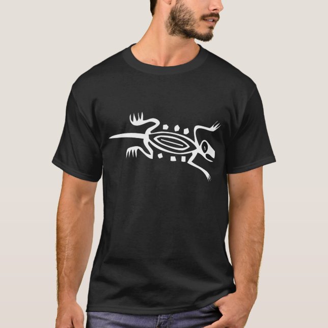 Lizard, Mexican hieroglyph(Maya) T-Shirt (Front)