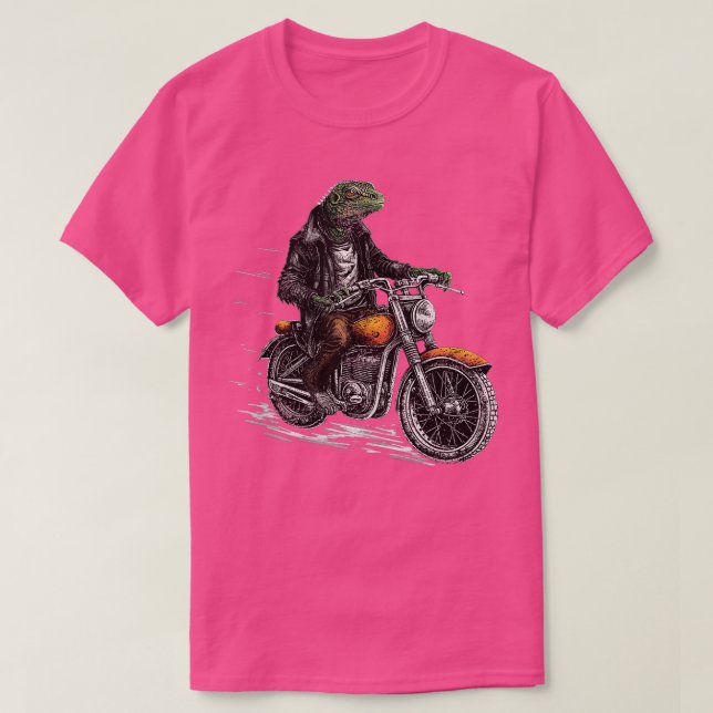 Lizard Motorbiker  rocking Dragon motorcycle Biker T-Shirt (Design Front)