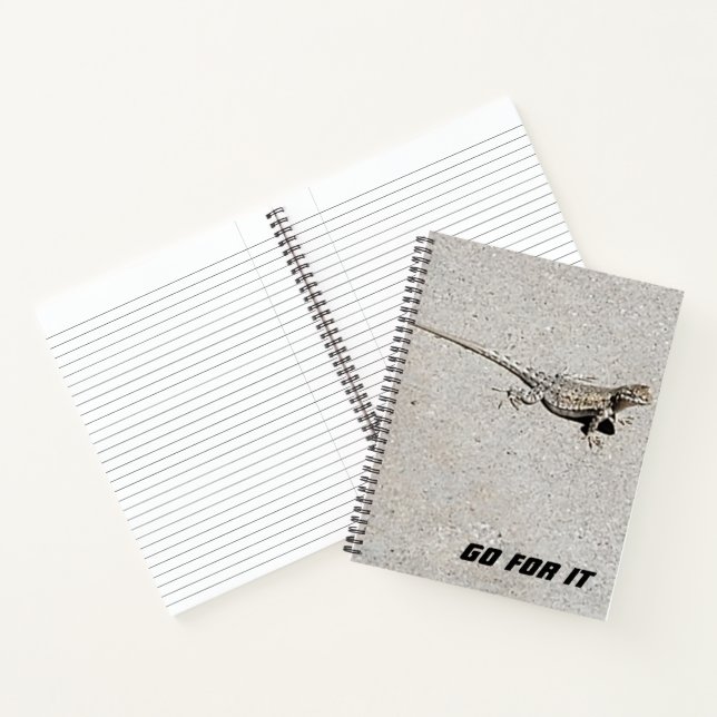 Lizard on Sidewalk Photo | Go For It Notebook (Inside)