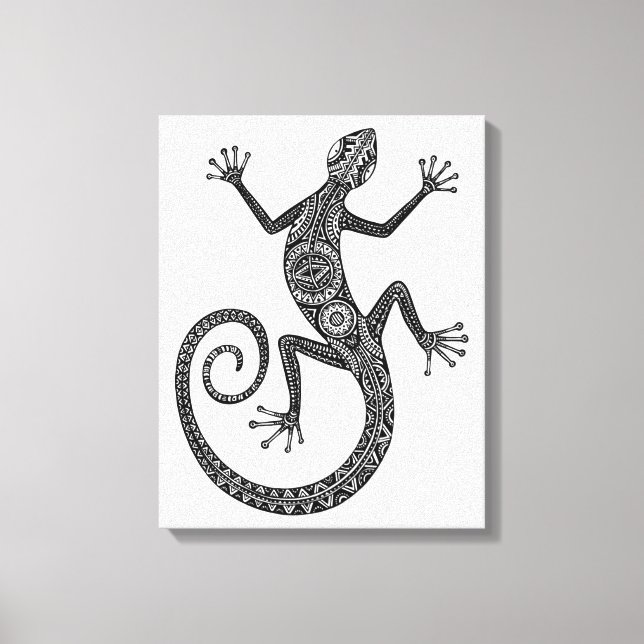 Lizard Or Salamander Doodle 6 Canvas Print (Front)