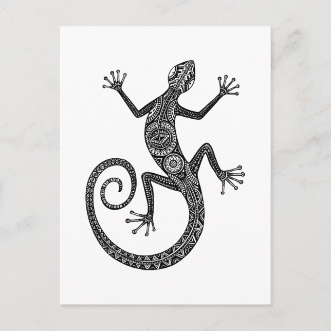 Lizard Or Salamander Doodle Postcard (Front)