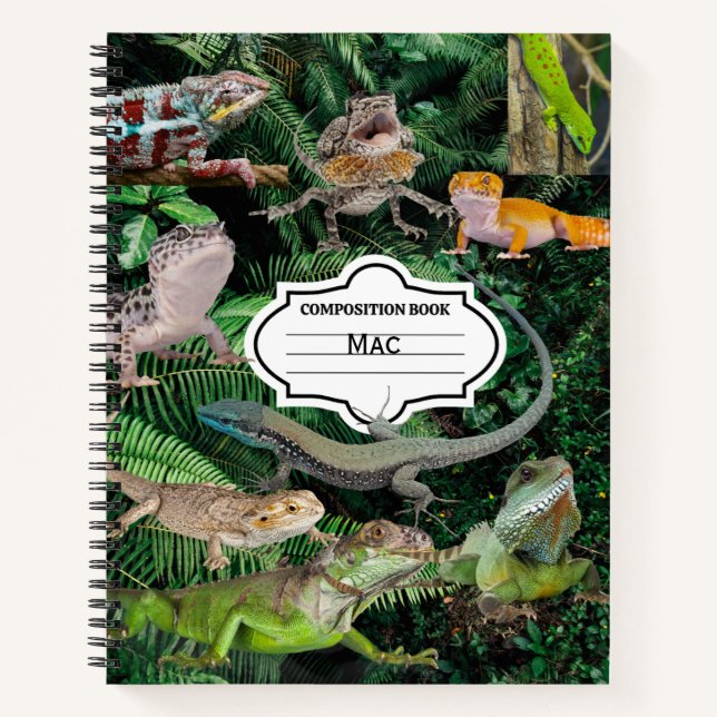 Lizard Personalised Spiral Notebook (Front)