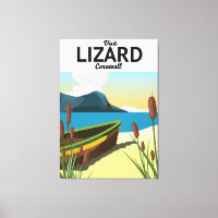 Lizard seaside travel poster