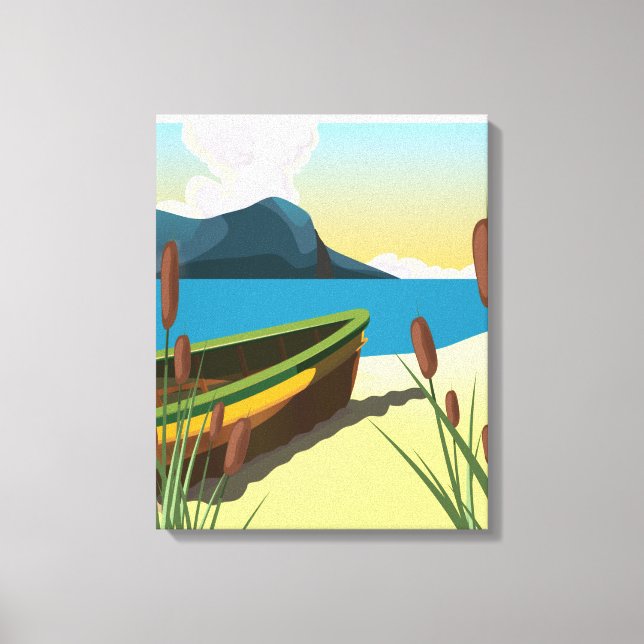Lizard seaside travel poster canvas print (Front)