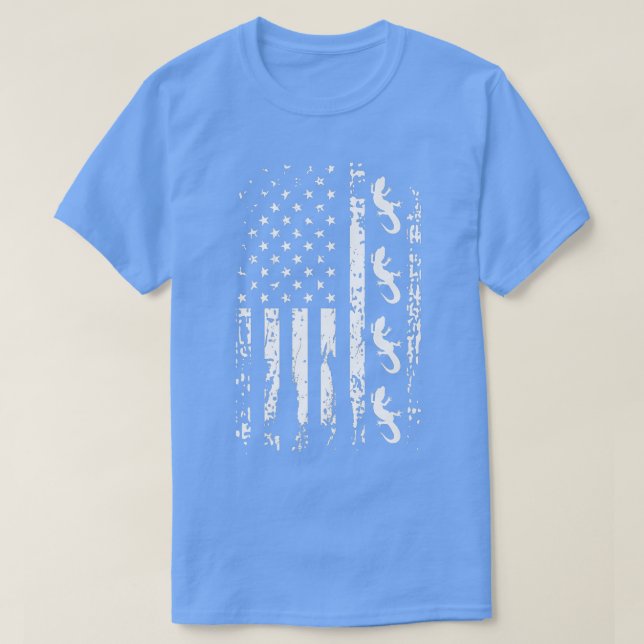 Lizard Shirt Reptile American Flag  Gecko Lover  (Design Front)