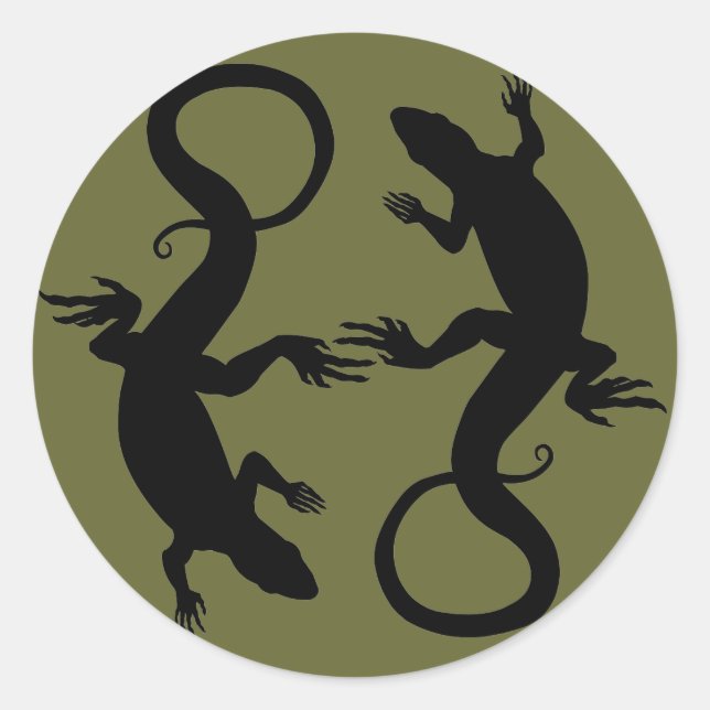 Lizard Stickers Cool Retro Reptile Art Stickers (Front)