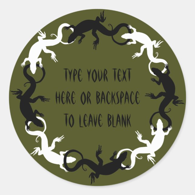 Lizard Stickers Personalised Lizard Art Stickers (Front)