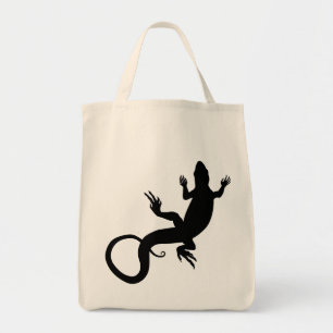 Lizard Tote Bag Organic Reptile Art Shopping Bag
