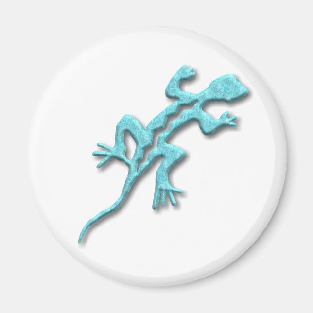 Lizard-turquoise Magnet (Front)