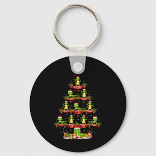 Lizard Xmas Lighting Santa Lizard Christmas Tree  Key Ring
