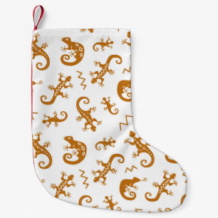 Lizards and chameleons seamless pattern small christmas stocking