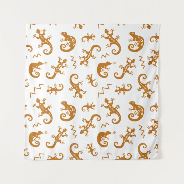 Lizards and chameleons seamless pattern tapestry (Front)