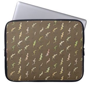 Lizards and Geckos, on coffee brown Laptop Sleeve