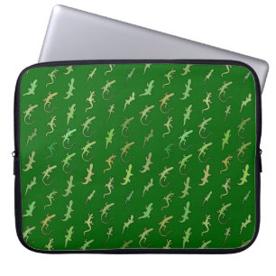 Lizards and Geckos, on pine green Laptop Sleeve