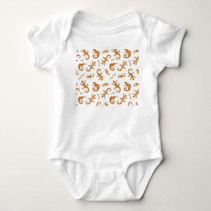 Lizards Chameleons: Seamless Pattern Design. Baby Bodysuit