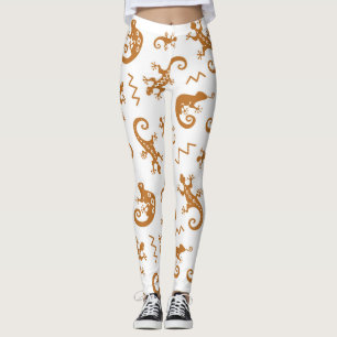 Lizards Chameleons: Seamless Pattern Design. Leggings