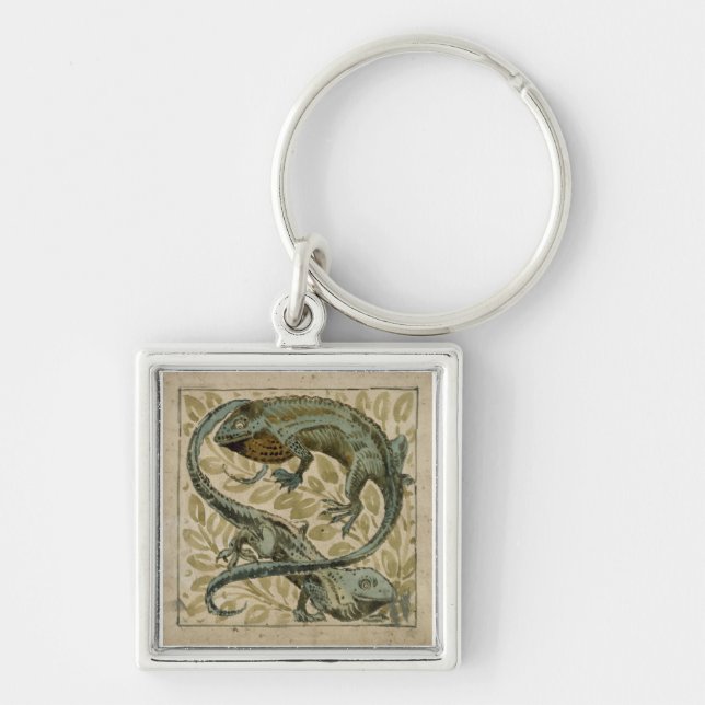 Lizards, design for a tile (w/c on paper) key ring (Front)